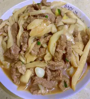 Apricot mushroom fried ridge