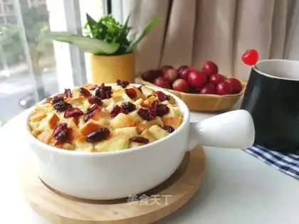 Toast egg pudding