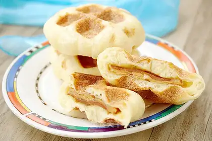 Peanut butter, cheese, waffles