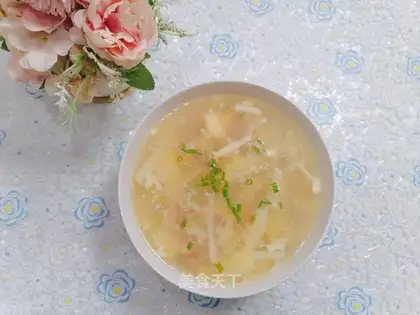 Seafood mushroom ham and egg soup