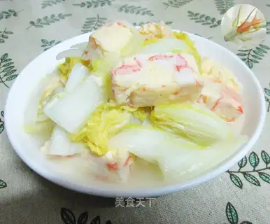 Crab stick, chicken cake