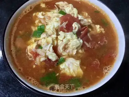 Tomato shrimp and egg soup