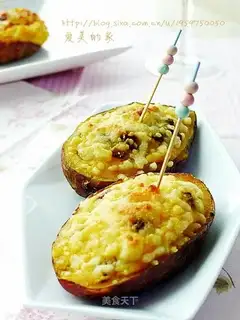 roasted sweet potato with cheese