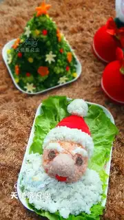 Santa Claus and the Christmas tree