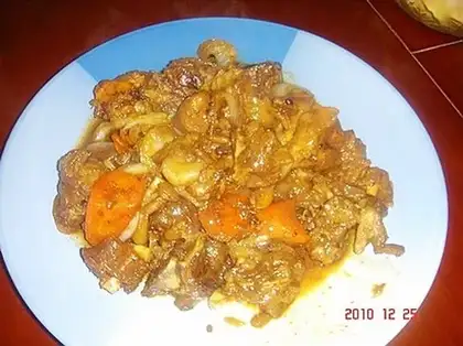 Roasted mutton with carrot