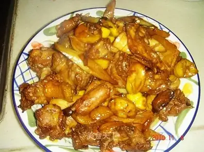 Roast chicken with chestnut