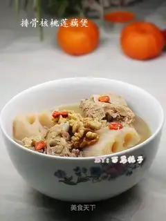 Ribs, walnuts and lotus root stewed