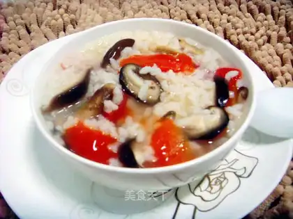 Tomato and mushroom porridge