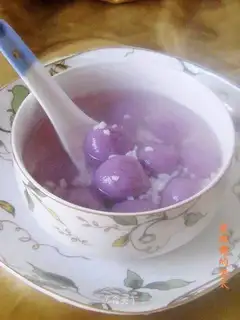 Fermented purple sweet potato glutinous rice balls