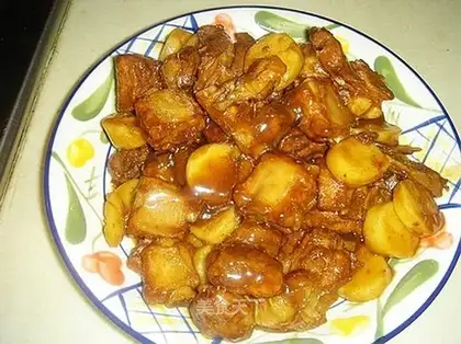 stir-fried rice cake with rice steak