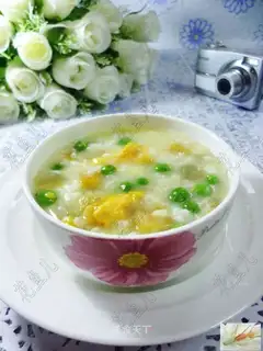 Soybeans, eggs, rice congee