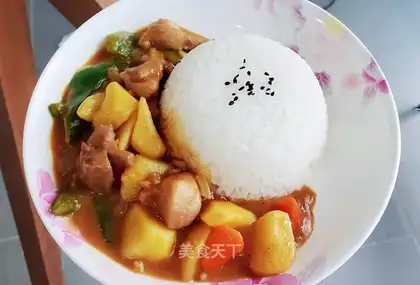 Curry chicken and potatoes
