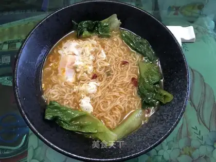 Noodles with croquettes