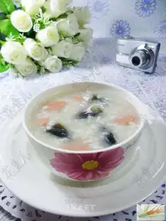 Ham intestinal egg rice congee