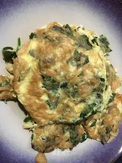 Celery, shrimp and eggs