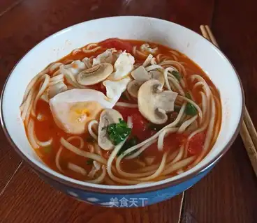 Tomato mushroom egg noodles