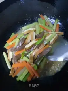 Celery beans, fried steak