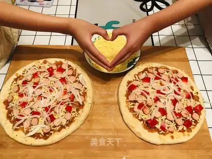 A taco with a pizza