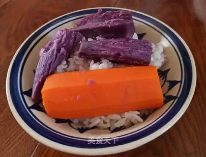 Carrots, potatoes and rice