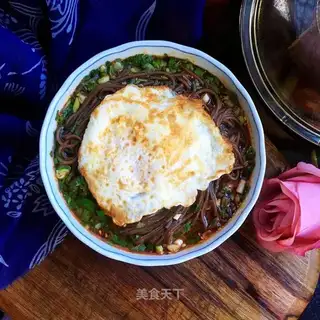 Sour soup, omelet