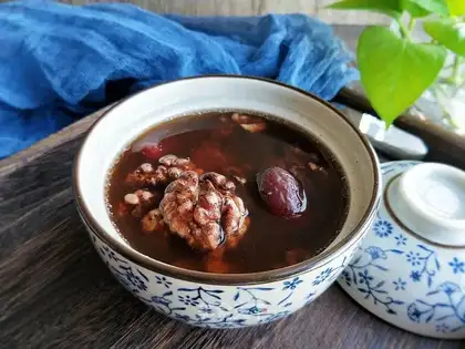 Peach walnut soup