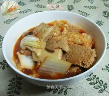 Five-flower cabbage with frozen tofu