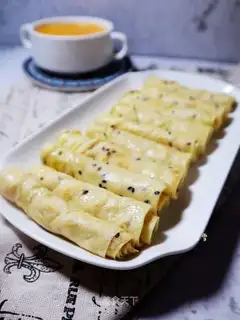 Black sesame egg waffles
