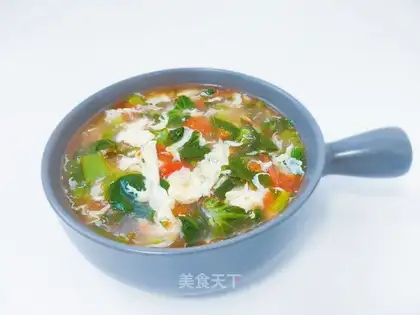 Ketchup and omelet soup