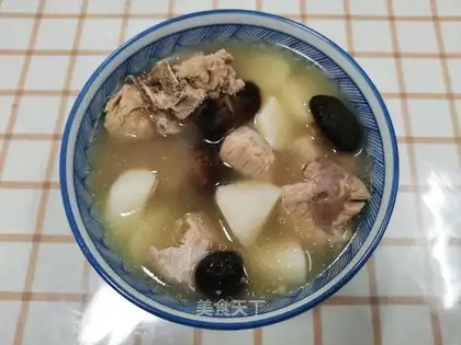 Porkbones, mushroom soup