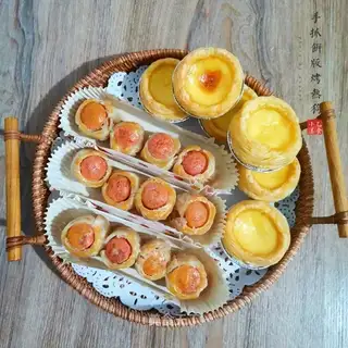 A hot dog with a pancake