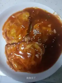 Fried eggs with curd oil