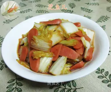 Fresh intestines and cabbage