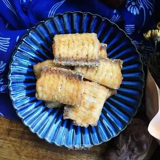 Fried organ with fish