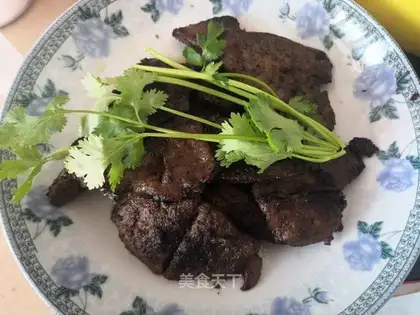 Fried oxen liver