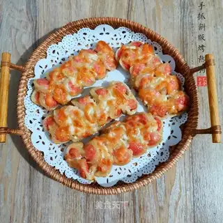 A hot dog with a pancake