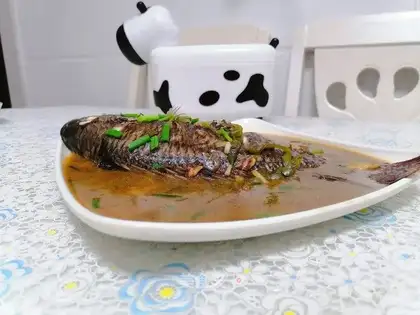 A red-burned tilapia