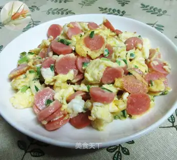 Fresh sausage fried eggs