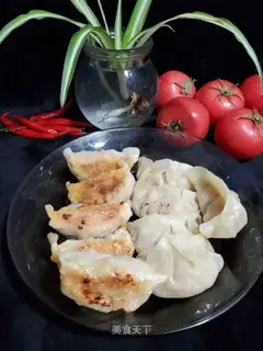 Three fresh fried dumplings