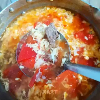 Tomato cheese and egg soup