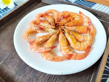 Air fryed pepper shrimp