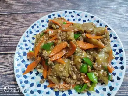 Meat and eggplant