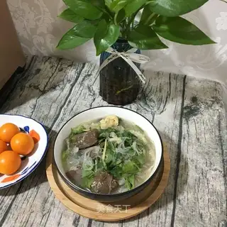 Duck blood fan soup
