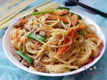 Three pieces of noodles
