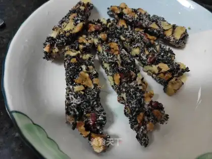 Black sesame date walnut cake