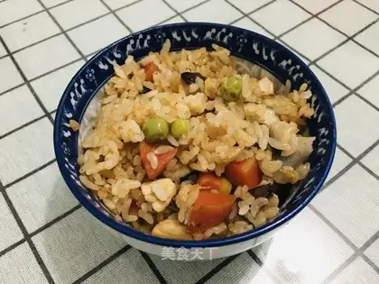 Chicken mushrooms and carrot rice