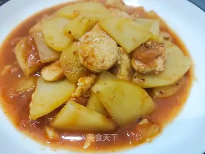 Home-cooked potatoes burn Japanese tofu