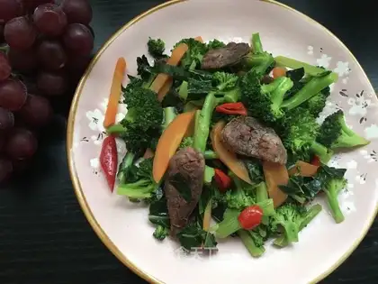 Weenie fried broccoli