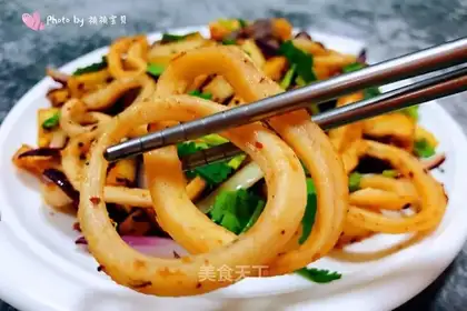 Spicy potato squid