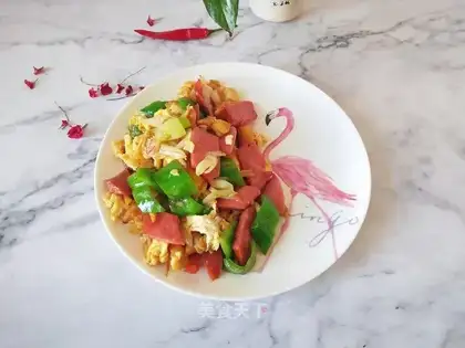 Sausage pepper fried eggs