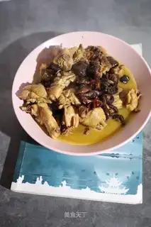 Frozen chicken with mushrooms